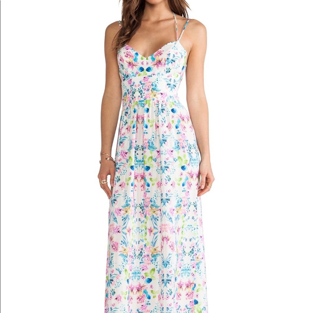 Amanda Uprichard Floral Silk Maxi Gown Size XS NWT - Picture 1 of 5